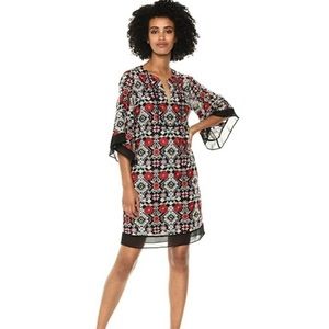 BCBGMAXAZRIA Tati Embroidered Floral Dress BOHO